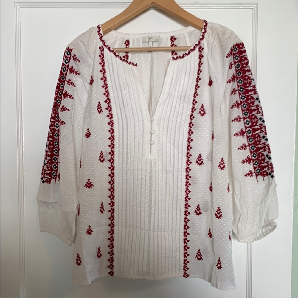Anthropologie Joie Embroidered Blouse
